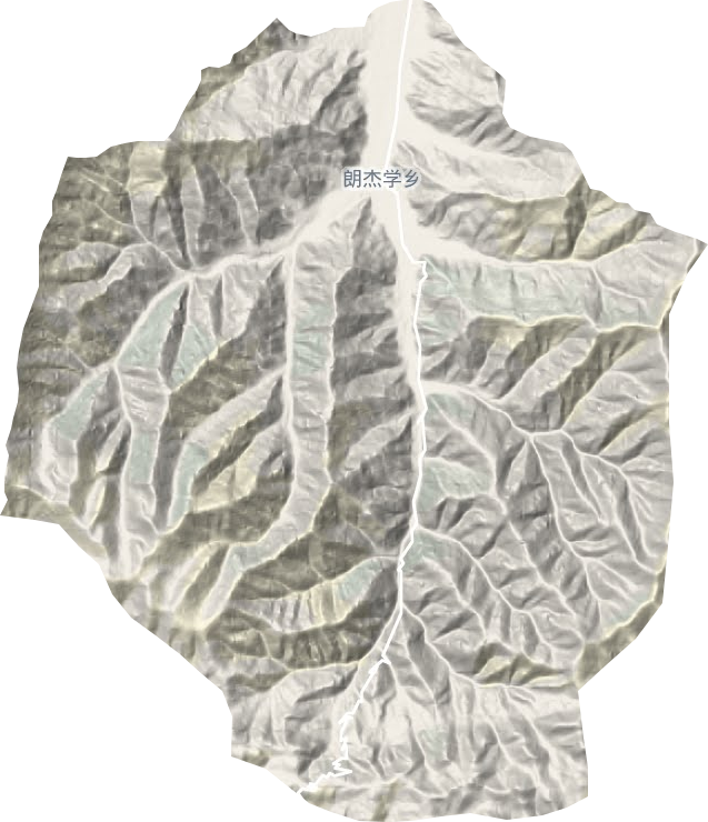 朗杰学乡地形地图