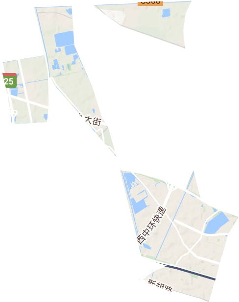 新河街道地形地图