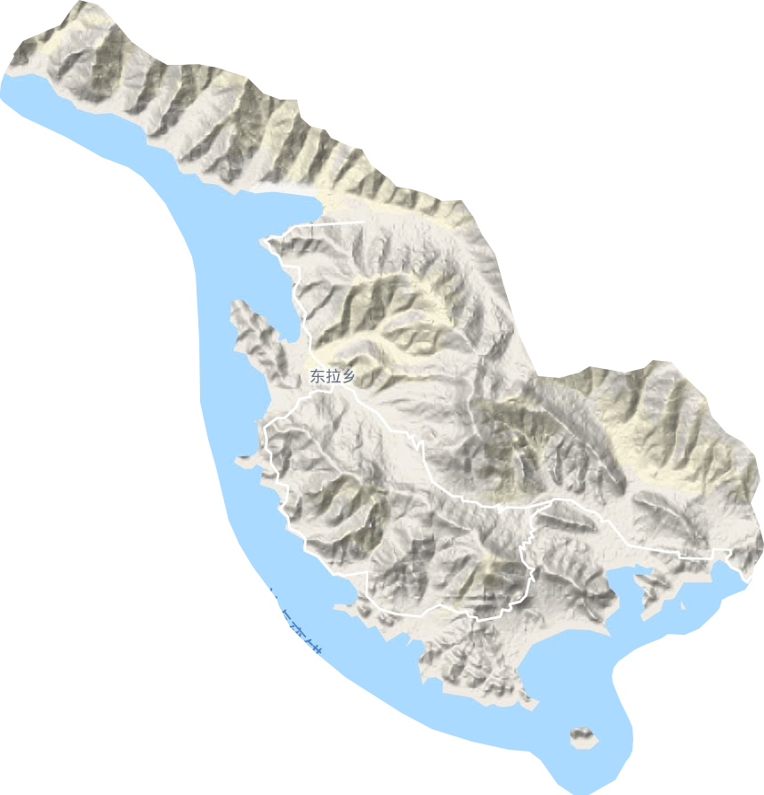 东拉乡地形地图