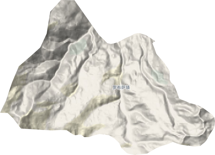 罗布沙镇地形地图