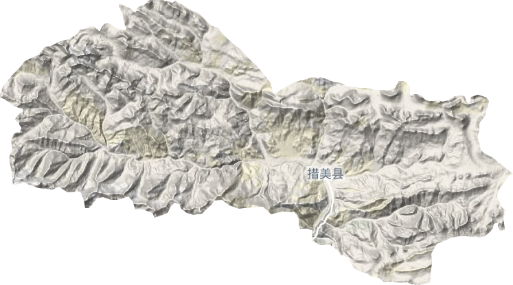 措美镇地形地图