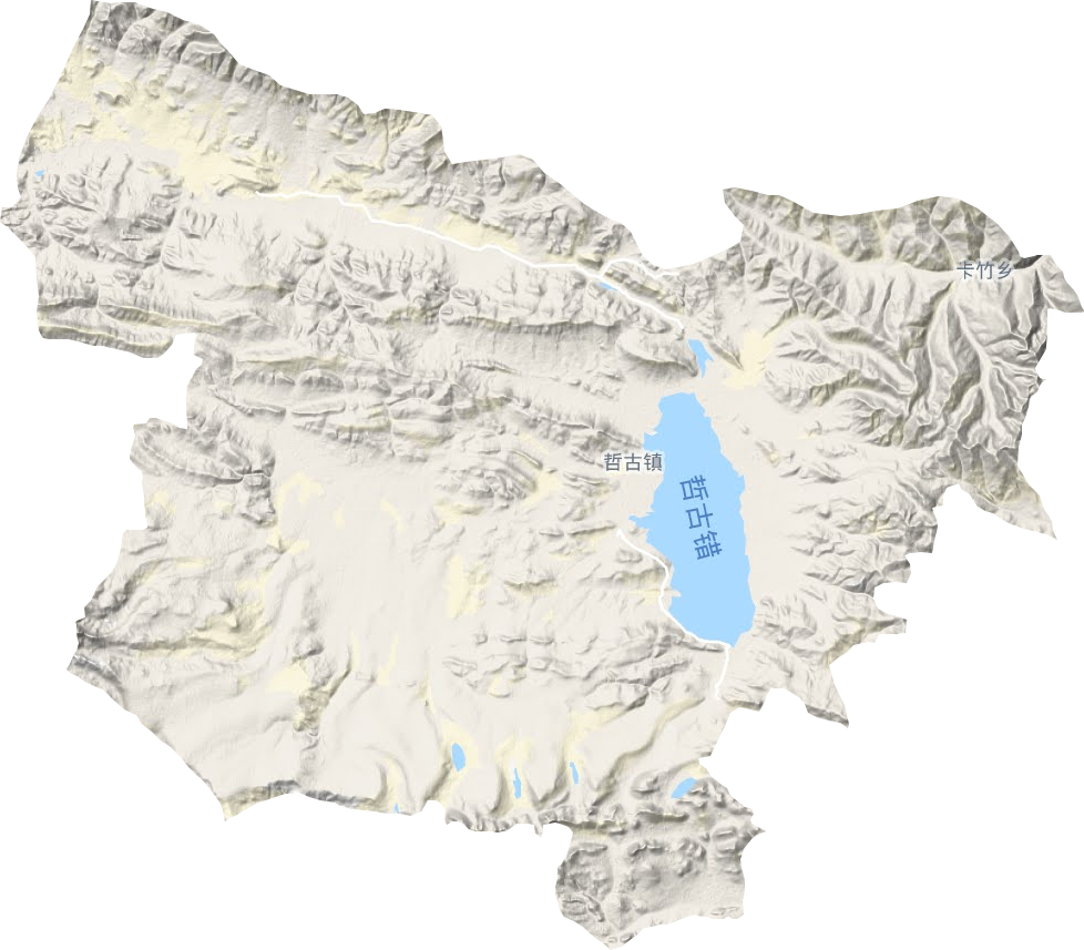 哲古镇地形地图