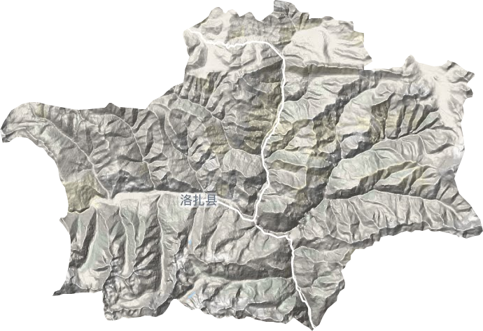 洛扎镇地形地图