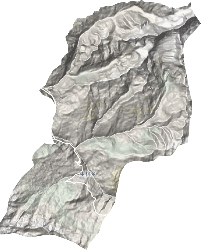 生格乡地形地图
