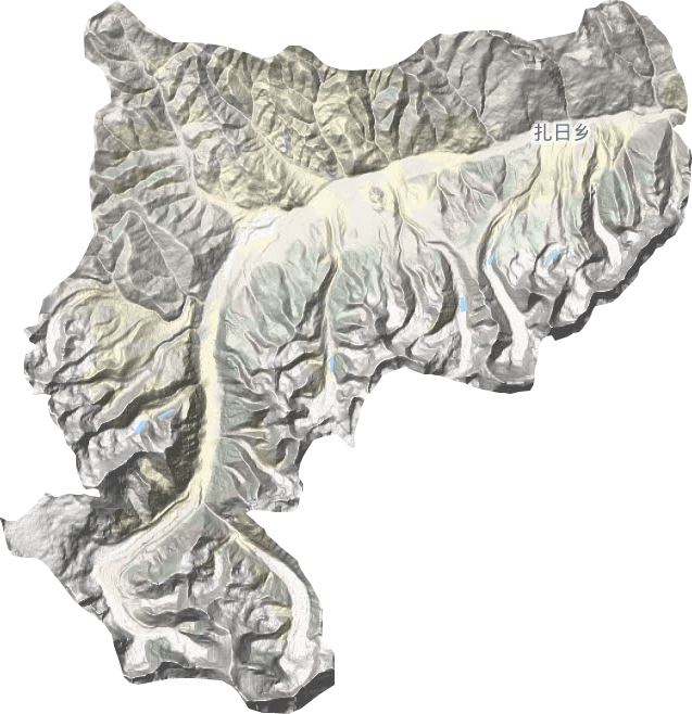 扎日乡地形地图