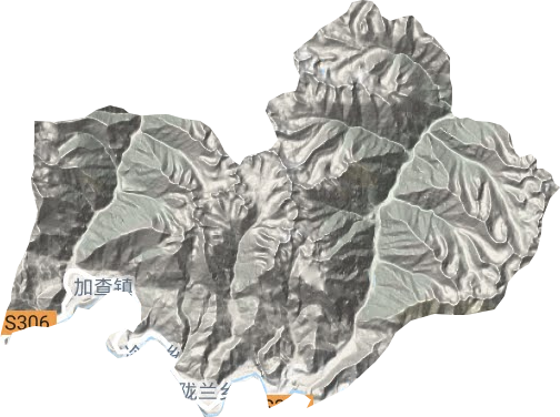 加查镇地形地图