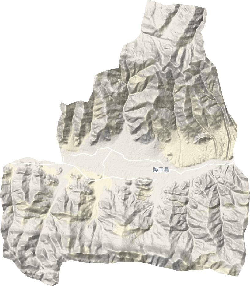 隆子镇地形地图
