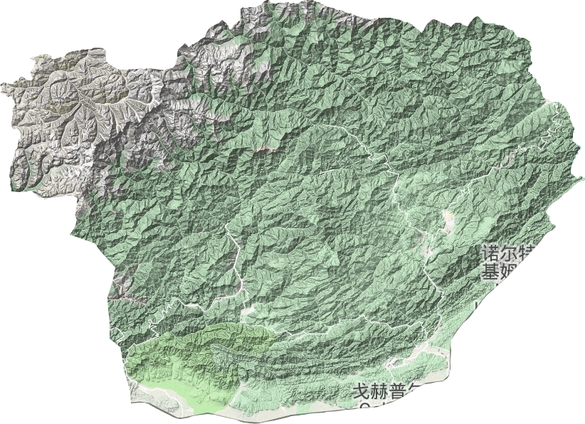 卡达乡地形地图