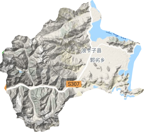 浪卡子镇地形地图