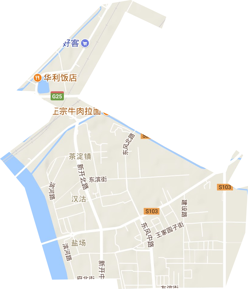 汉沽街道地形地图