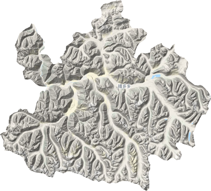 措多乡地形地图