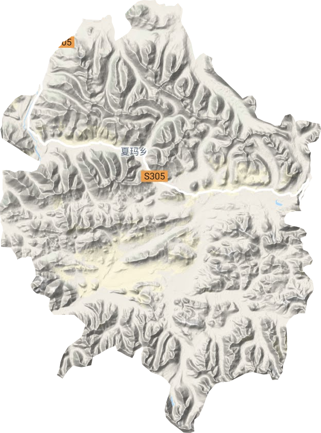 夏玛乡地形地图