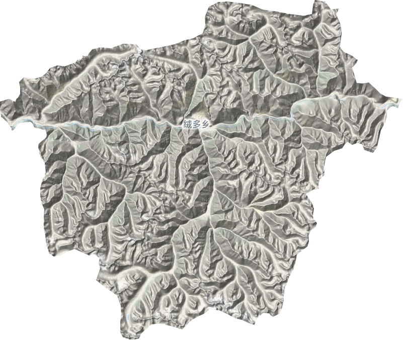 绒多乡地形地图