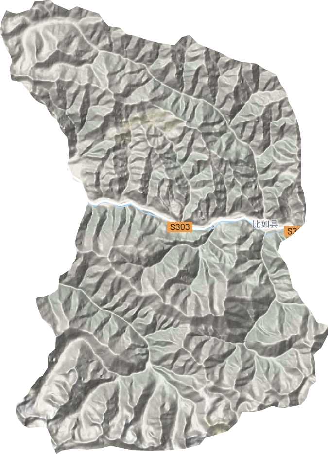 比如镇地形地图