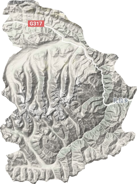 扎拉乡地形地图