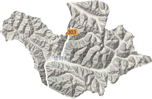 恰则乡地形地图