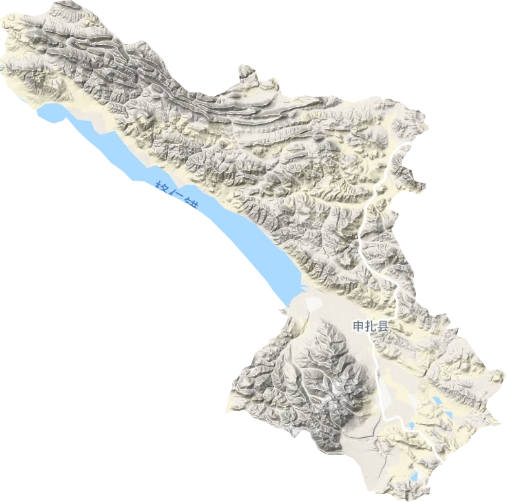 申扎镇地形地图