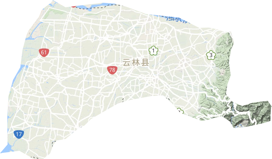 云林县地形地图