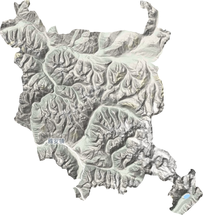 雅安镇地形地图