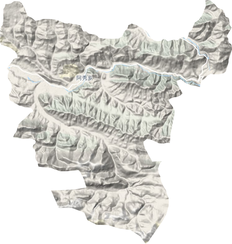 阿秀乡地形地图