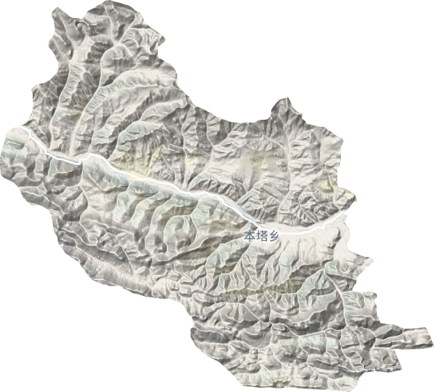 本塔乡地形地图