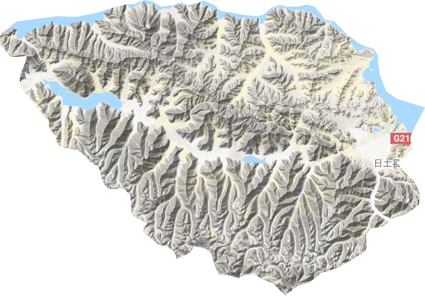 日土镇地形地图