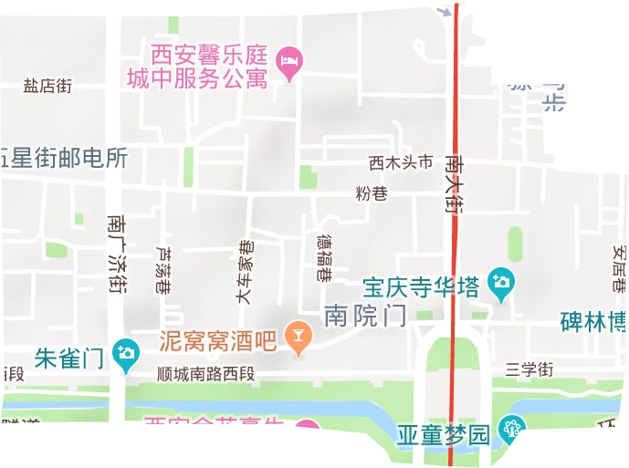 南院门街道地形地图
