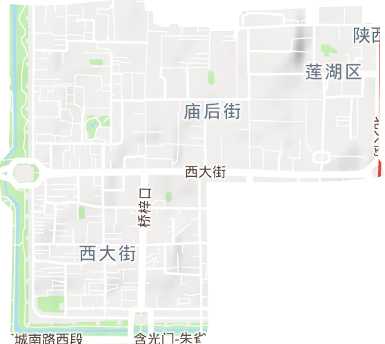 北院门街道地形地图