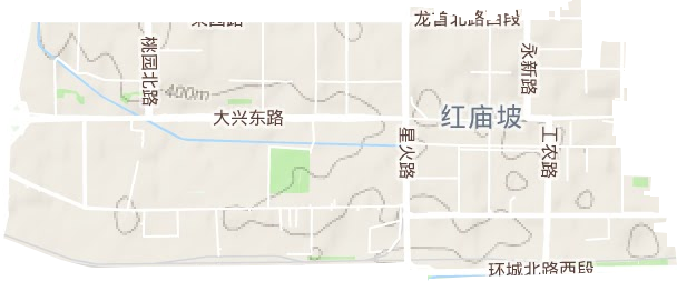 红庙坡街道地形地图
