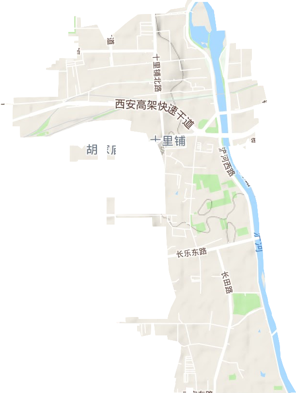 十里铺街道地形地图