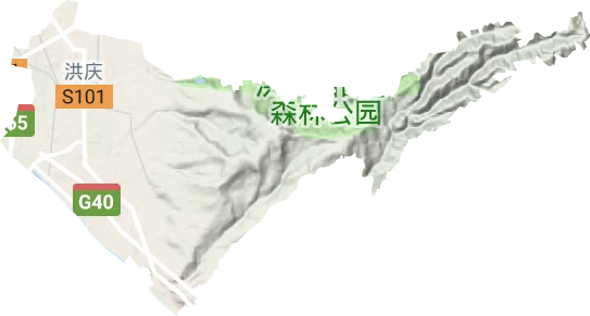 洪庆街道地形地图