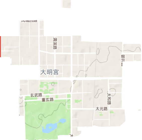 大明宫街道地形地图