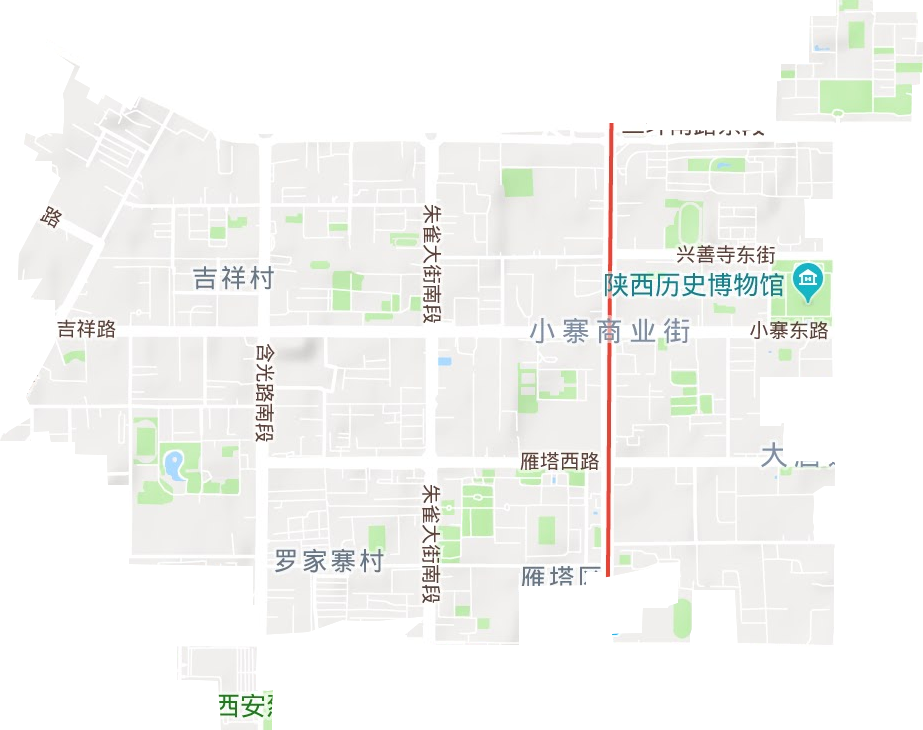 小寨路街道地形地图
