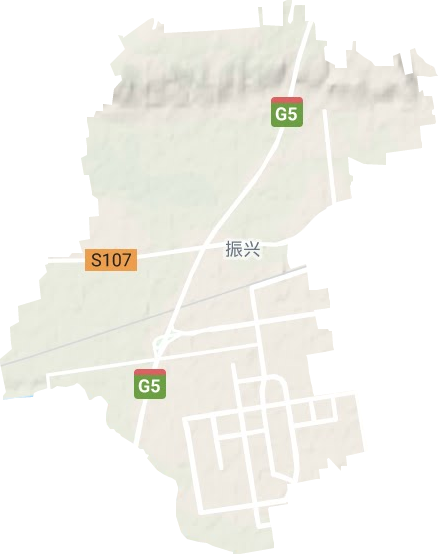 振兴街道地形地图