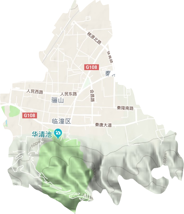 骊山街道地形地图