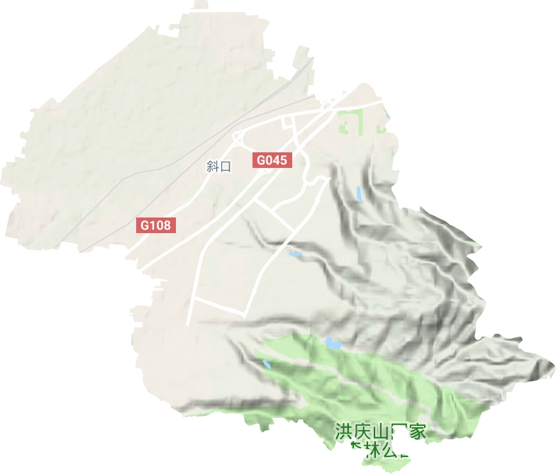 斜口街道地形地图