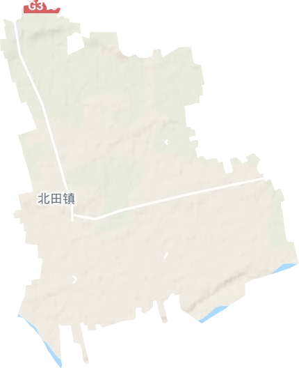 北田街道地形地图