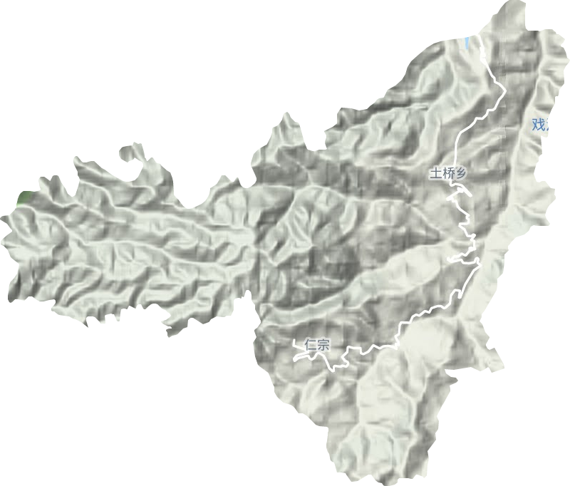 仁宗街道地形地图