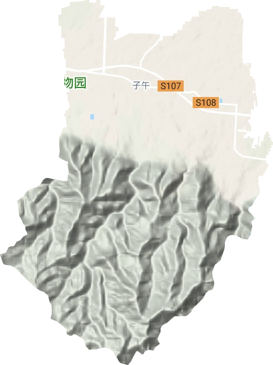 子午街道地形地图