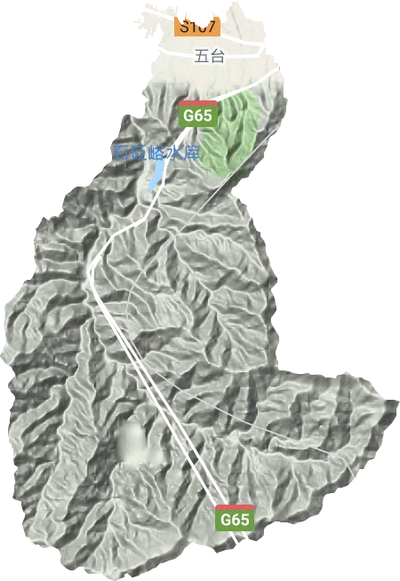 五台街道地形地图