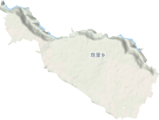 炮里街道地形地图