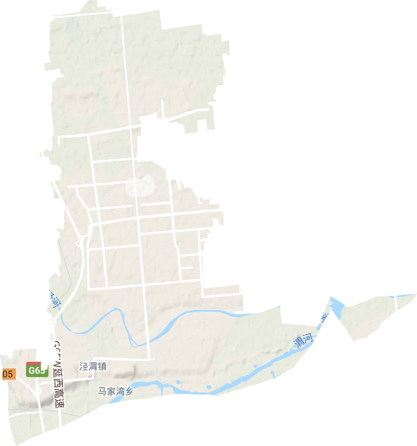 泾渭街道地形地图