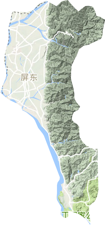 屏东县地形地图
