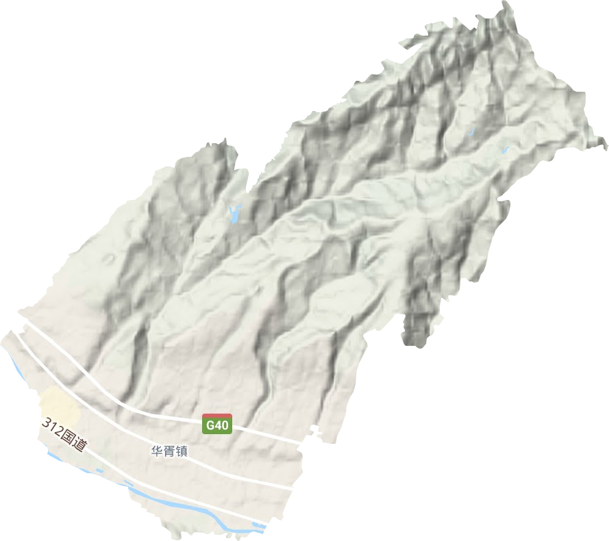 华胥镇地形地图