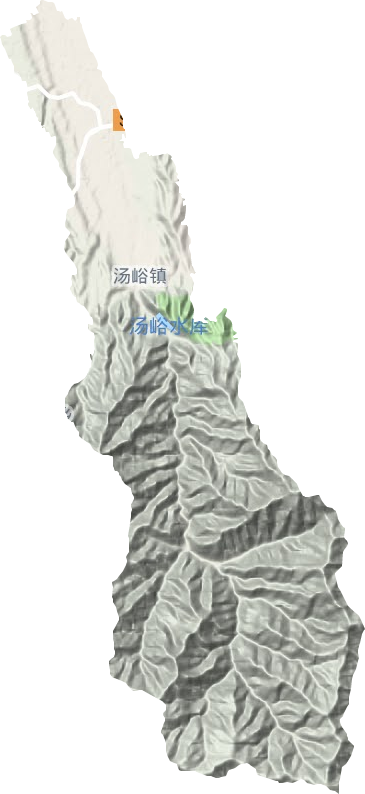 汤峪镇地形地图