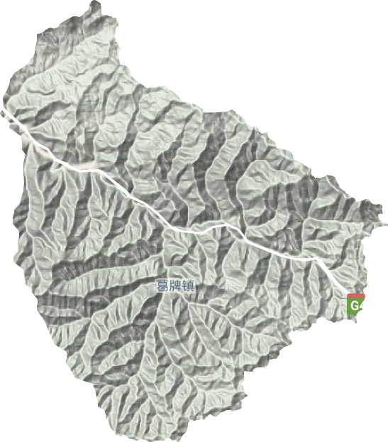 葛牌镇地形地图