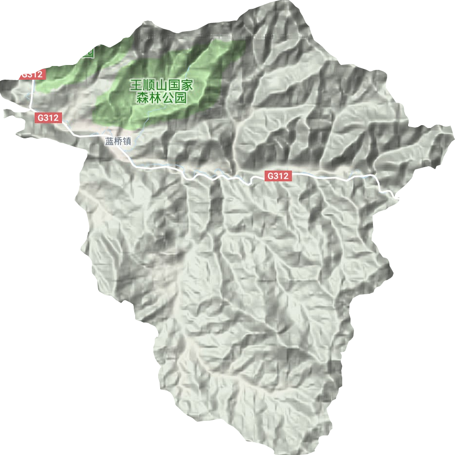 蓝桥镇地形地图