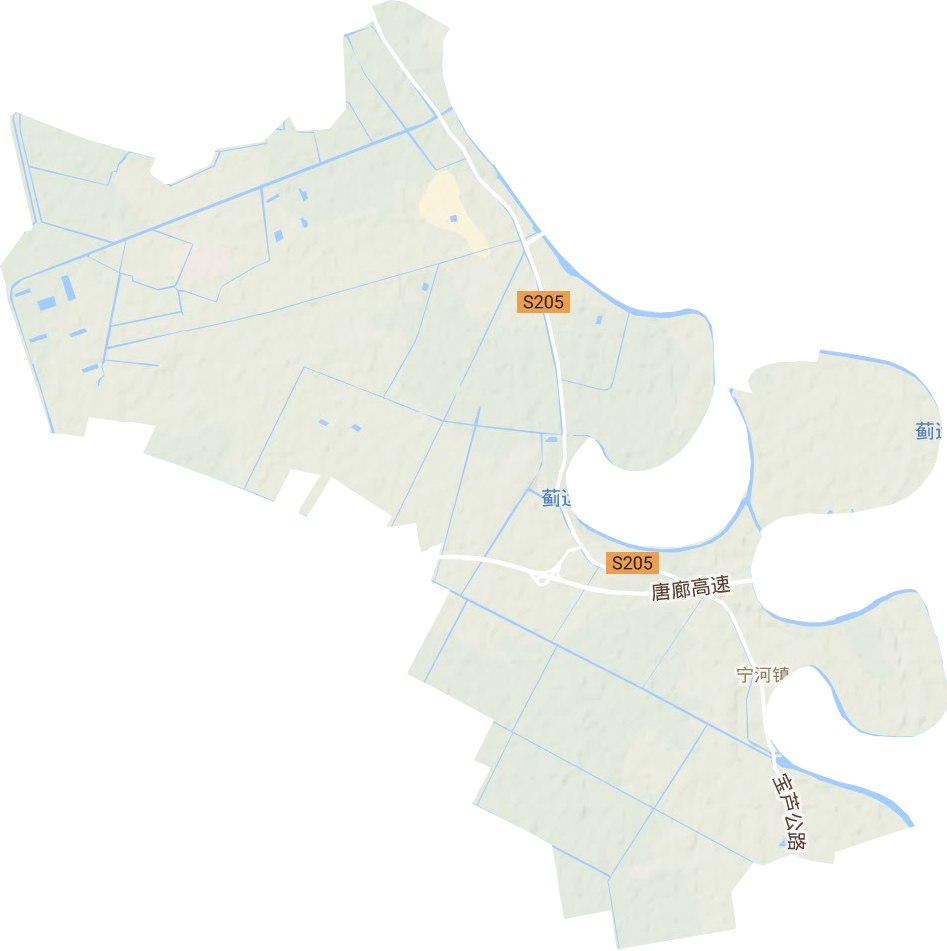 宁河镇地形地图