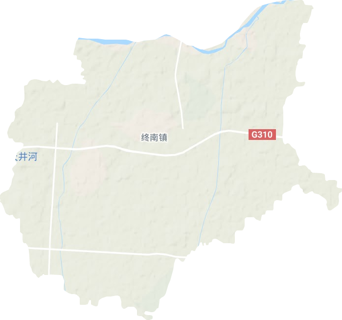 终南镇地形地图