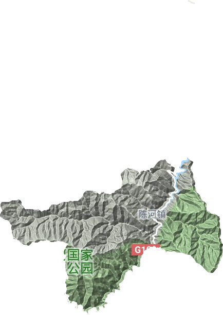陈河镇地形地图